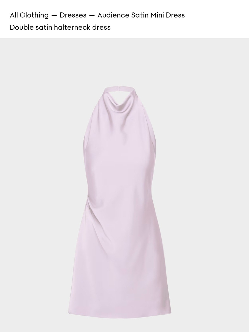Aritzia Lilac Halter Satin Mini Dress